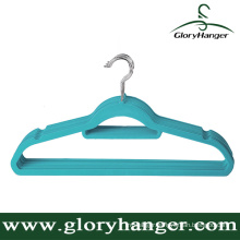 Colourful Plastic Velvet Hanger, Flocked Hanger 45cm